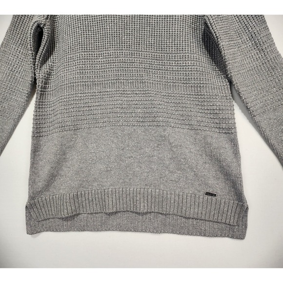 Calvin Klein Women's Classic Tutle Neck Elegant Cozy Gray Sweater Size M - Picture 2 of 9